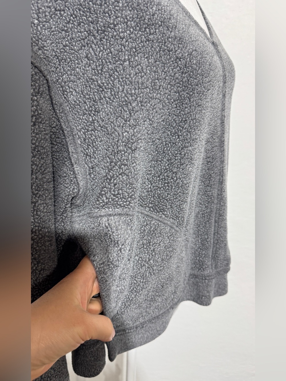Free People Cozy V-Neck Plush Pullover Sweater - Gray small - Picture 7 of 7